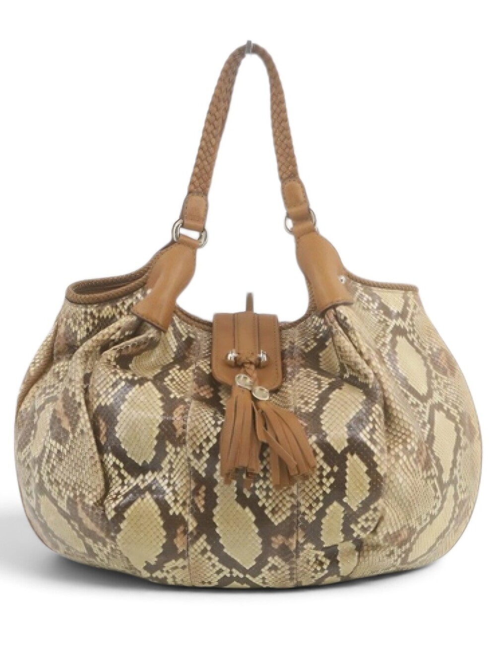 Gucci Python Marrakech Hobo Shoulder Bag Neutral Snakeskin Leather
